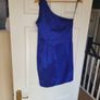 Blue one shoulder mini dress with pockets Image 3