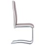 Cantilever Dining Chairs 6 pcs Brown Fabric Image 4