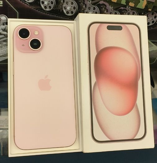 Apple iPhone 15 128GB Unlocked Pink with Box (LCD Has a Small Crack) , Its Original Battery Health: 86%