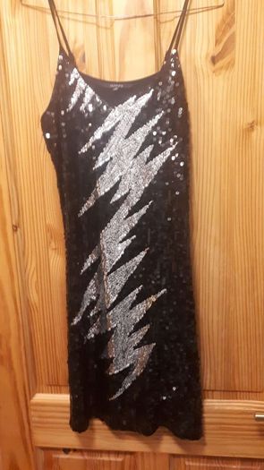 ladies party dress black/silver size 12
