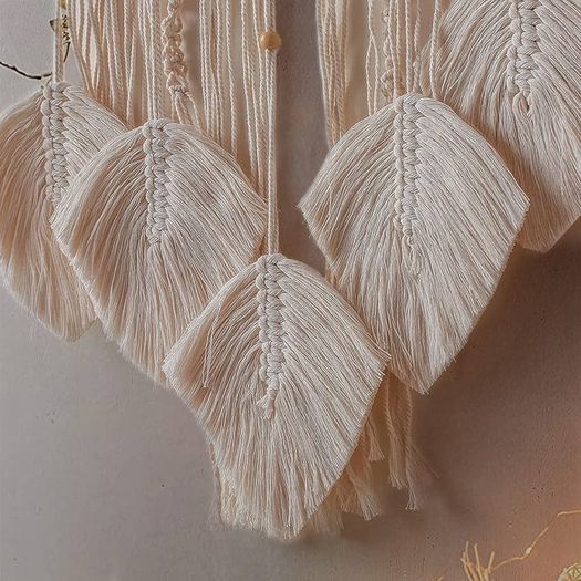 NEW SALE | Dream Macrame Dream Catcher Large Dream Catchers for Bedroom Boho Wall Hanging Decor with 5 Woven Leaves Tassels Home Decoration Ornament