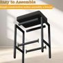 66 cm Bar Stools Set of 4, Black Breakfast Barstools, Kitchen Bar Stool Chairs with Metal Leg for Kitchen Island Counter Breakfast Bars Living Room Party Image 3