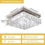 10.6" Modern Crystal Chandeliers Square Ceiling Light Led Ceiling Lights Mini Bedroom Fixture 30W for Kitchen Hallway Dining Room (Color Temperature/Brightness Adjustable) Image 2