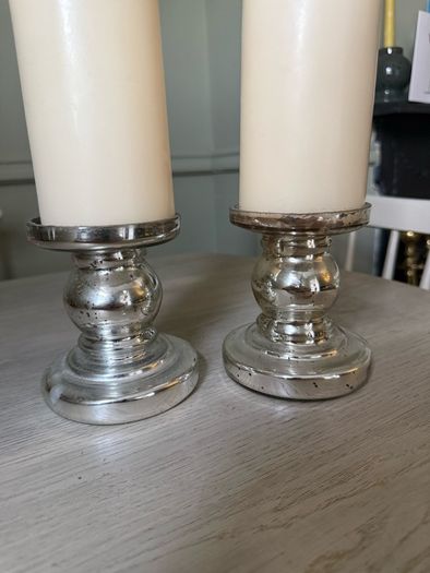 2 x pillar candle holders