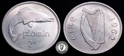 [#2359] - Ireland 1962 | Irish 2s | Irish Florin | Salmon | KM.15a | MS