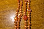 Vintage Unique Moulded Lumpy Coral and Beads Necklace