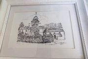 framed black and white print of enniskerry county wicklow .