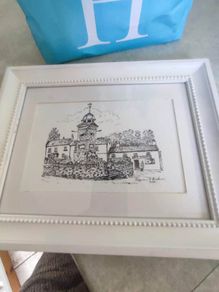 framed black and white print of enniskerry county wicklow .