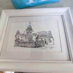 framed black and white print of enniskerry county wicklow .