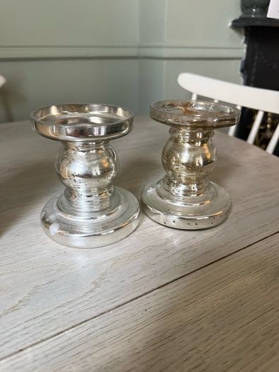 2 x pillar candle holders