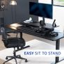 107cm Electric Motor Desk Converter Height Adjustable Riser Sit to Stand Dual Monitor and Laptop Workstation with Wide Keyboard Tray Black DESK-VE42B Image 5