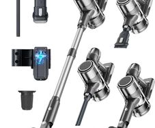 Cordless Vacuum Cleaner Stick Vacuums - Powerful Lightweight Electric Brooms Upright Handheld Wireless Bagless Battery Rechargeable Cleaners Anti Hair Wrap for Pet Stair Carpet Car Home