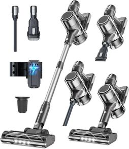 Cordless Vacuum Cleaner Stick Vacuums - Powerful Lightweight Electric Brooms Upright Handheld Wireless Bagless Battery Rechargeable Cleaners Anti Hair Wrap for Pet Stair Carpet Car Home