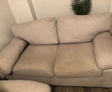 2-piece grey fabric sofa (20euro for 1, 30euro for 2)