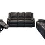 Grey & Black Leather Sofa Sets Free Delivery Image 2