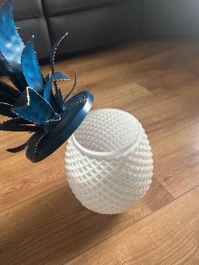 Glass & metal pineapple decorative jar