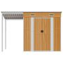 Garden Shed with Extended Roof Light Brown 277x107x181cm Steel Image 3
