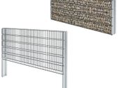 2D Gabion Fence Galvanised Steel 2.008x1.03 m 6 m (Total Length) Grey