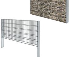 2D Gabion Fence Galvanised Steel 2.008x1.03 m 6 m (Total Length) Grey