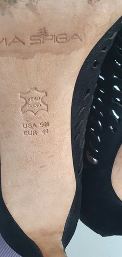 VIA SPIGA black leather suede open-toe high heels Sz 41 (Fit 7-7.5UK) - Rrp 125 (New)