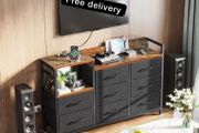 Chest of Drawers Bedroom, Contains 2 USB &amp; 2 AC Ports Sockets