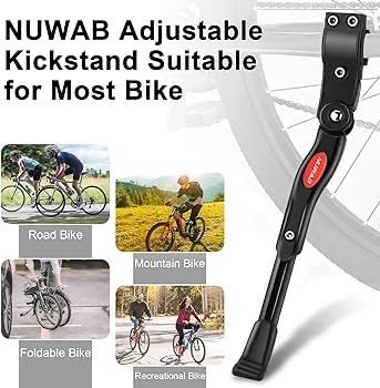 NEW SALE | Premium Bike Kickstand, Aluminium Alloy Adjustable Height Rear Side Bicycle Kick Stand, Suitable for Mountain Bike and Road Bike of 24Inch-28 Inch, Come With Allen Wrench 2PCS