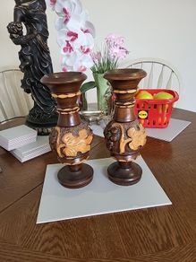 Vases carved wooden