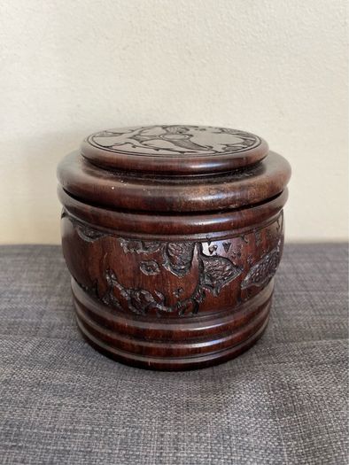 Vintage handcarved ebony wood coasters