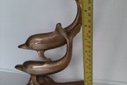 Lovely vintage brass dolphins couple