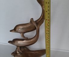 Lovely vintage brass dolphins couple