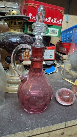 Vintage Fenton Cranberry Cruet