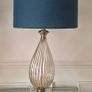 Pair of glass table lamps with teal shades Image 5