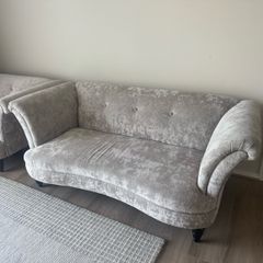 Modern Velvet Sofa + Armchair Set (excellent condition like new)