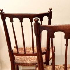 Pair of Edwardian Banister Back Chairs - Stunning!