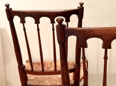 Pair of Edwardian Banister Back Chairs - Stunning!