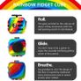 Rainbow Fidget Cube with 6 Sides Stress Relief Fiddle Toys Autism Sensory Toys Fidget Toys for Adults and Kids Image 7