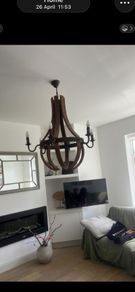 Rustic Chandelier (Wood and wrought-iron style)