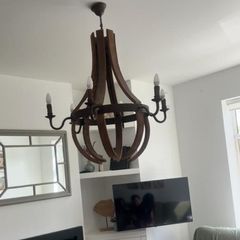 Rustic Chandelier (Wood and wrought-iron style)