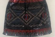 Black &amp; Red sequins skirt. Size S