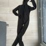 Black Shadow Full Body Suit Halloween Fancy Dress Costume for Kids Image 2
