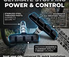 Shuangjie Threaded MTB V-Brake Pads Shimano SRAM Compatible - 49334