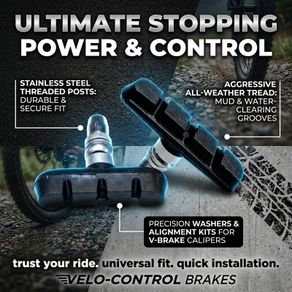 Shuangjie Threaded MTB V-Brake Pads Shimano SRAM Compatible - 49334