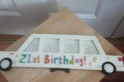 Frame/Ceramic Car 21st Birthday Frame for Photos or Name