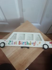 Frame/Ceramic Car 21st Birthday Frame for Photos or Name