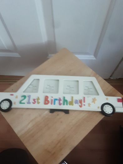 Frame/Ceramic Car 21st Birthday Frame for Photos or Name