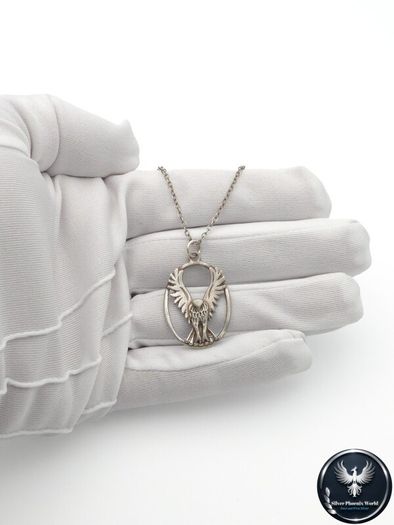 Vintage 925 Sterling Silver Flying Eagle Necklace, Edinburgh 1977