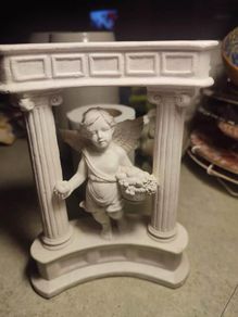 Vintage Ceramic Cherub TRIO Candlestick