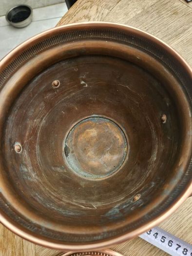Heavy French copper pot with lid