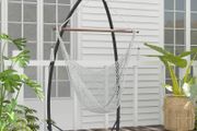 Hammock Chair Stand, Hanging Heavy Duty Metal Frame Hammock Stand with Chain, for Hanging Hammock Air Porch Swing Chair, Egg Cahir, Indoor &amp; Outdoor Use, Black