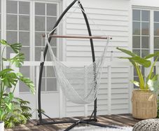 Hammock Chair Stand, Hanging Heavy Duty Metal Frame Hammock Stand with Chain, for Hanging Hammock Air Porch Swing Chair, Egg Cahir, Indoor & Outdoor Use, Black